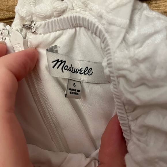 Madewell Embroidered White Apron Ruffle Dress Cottagecore Summer - Picture 6 of 8